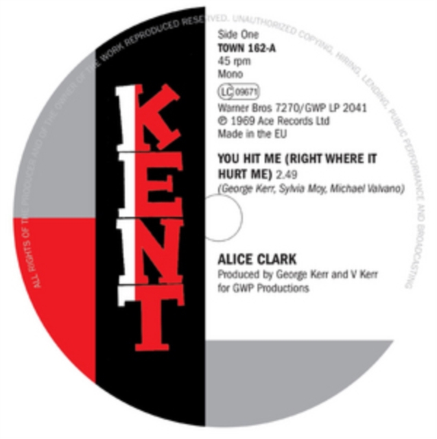 ALICE / DEVONNES CLARK - YOU HIT ME (RIGHT WHERE IT HURT ME) / I COULDN'T BUILD A WORLD - 7 inch Vinyl