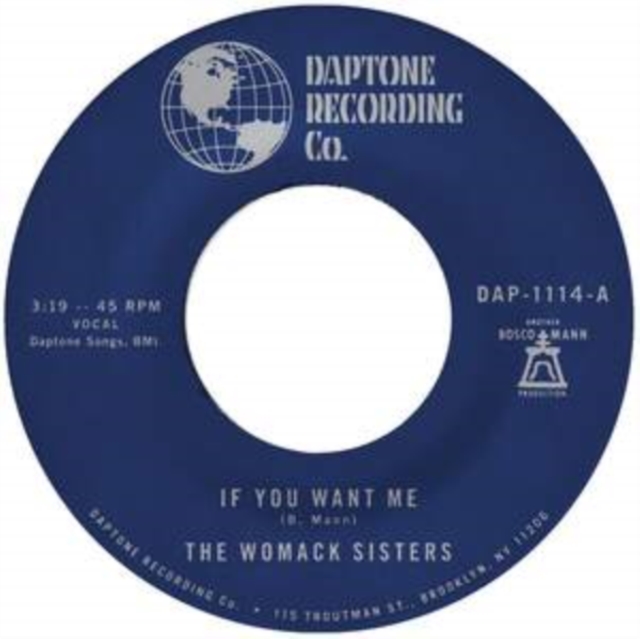 (PRE-ORDER) WOMACK SISTERS - IF YOU WANT ME B/W I JUST DON'T WANT YOU (TO SAY GOODBYE) - 7 inch Vinyl