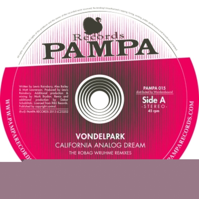 VONDELPARK - CALIFORNIA ANALOG DREAM: THE ROBAG WRUHME REMIXES - 12 Inch vinyl