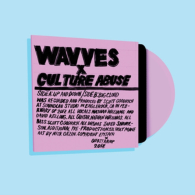 WAVVES & CULTURE ABUSE - UP & DOWN / BIG CLOUD (PINK 7INCH) - 7 inch Vinyl