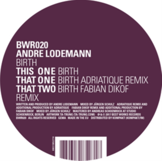 ANDRE LODEMANN - BIRTH - 12 Inch vinyl