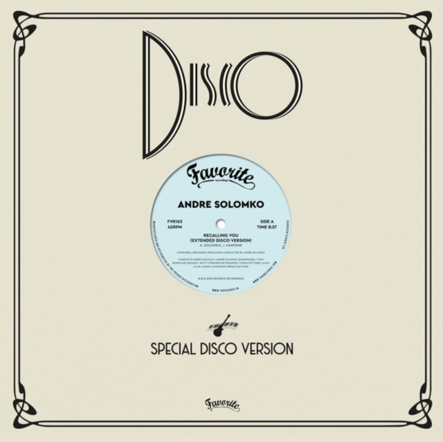 ANDRE SOLOMKO - RECALLING YOU - 12 Inch vinyl