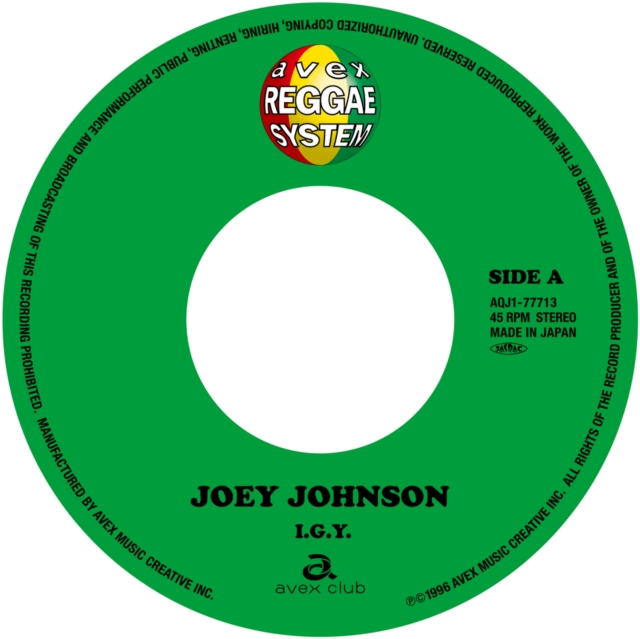 (PRE-ORDER) JOEY JOHNSON - I.G.Y. / RIGHT HERE WAITING (JAPANESE IMPORT) - 7 inch Vinyl