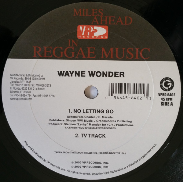 WAYNE WONDER - NO LETTING GO - 12 Inch vinyl