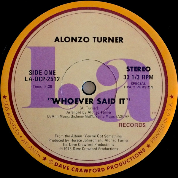 ALONZO TURNER - WHOEVER SAID IT - 7 inch Vinyl