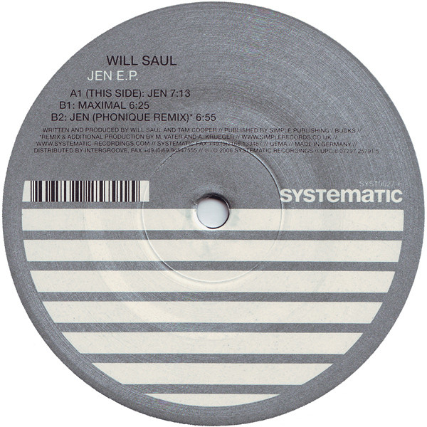 WILL SAUL - JEN EP - 12 Inch vinyl