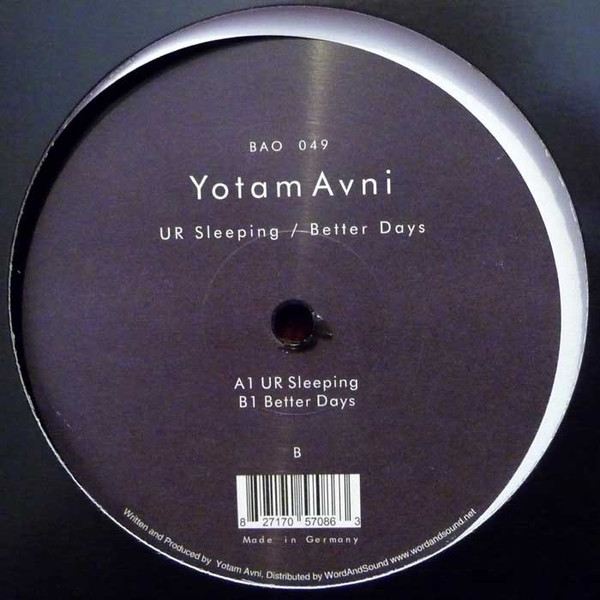 YOTAM AVNI - UR SLEEPING/BETTER DAYS - 12 Inch vinyl