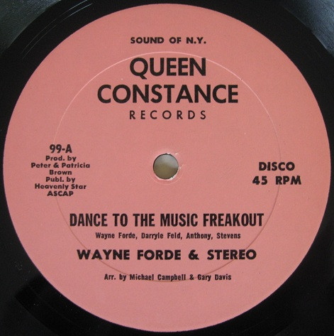 WAYNE FORDE - DANCE TO THE MUSIC FREAKOUT/THE BEST THING IN LIFE - LP Vinyl