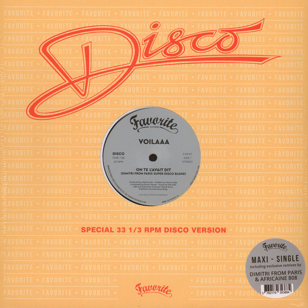 VOILAAA - ON TE L'AVAIT DIT / SPIES ARE WATCHING ME (REMIXES) - 12 Inch vinyl