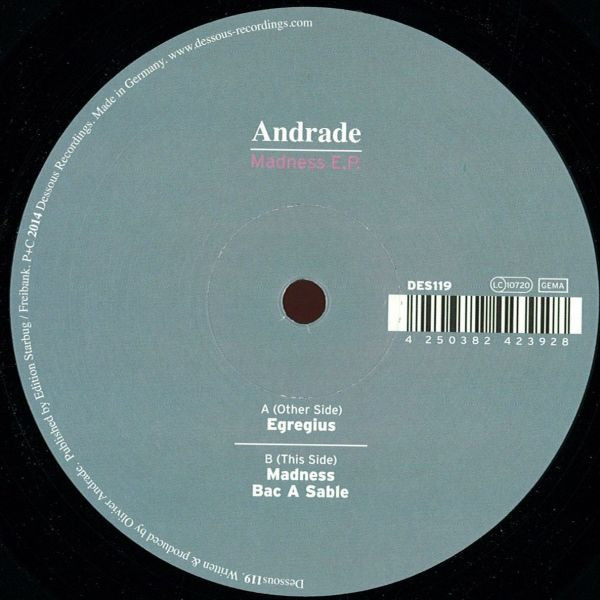 ANDRADE - MADNESS EP - 12 Inch vinyl