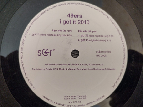 49ERS - I GOT IT 2010 - 12 Inch vinyl