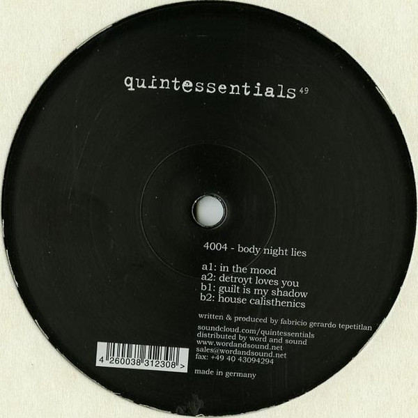 4004 - BODY NIGHT LIES - 12 Inch vinyl
