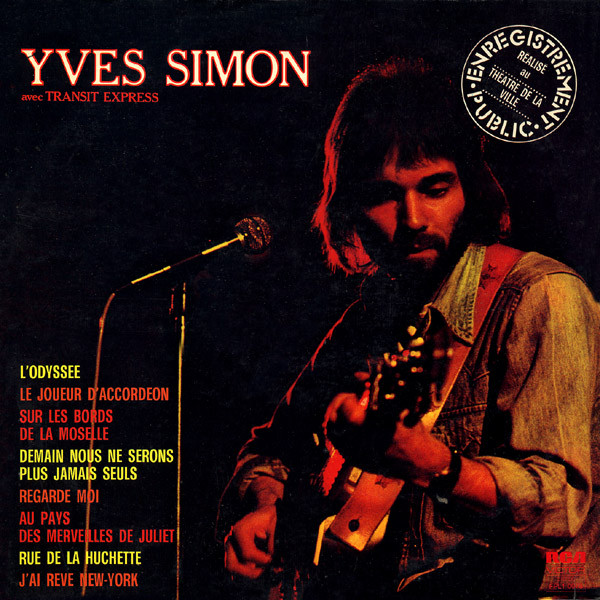 YVES SIMON - ENREGISTREMENT PUBLIC REALISE - LP Vinyl