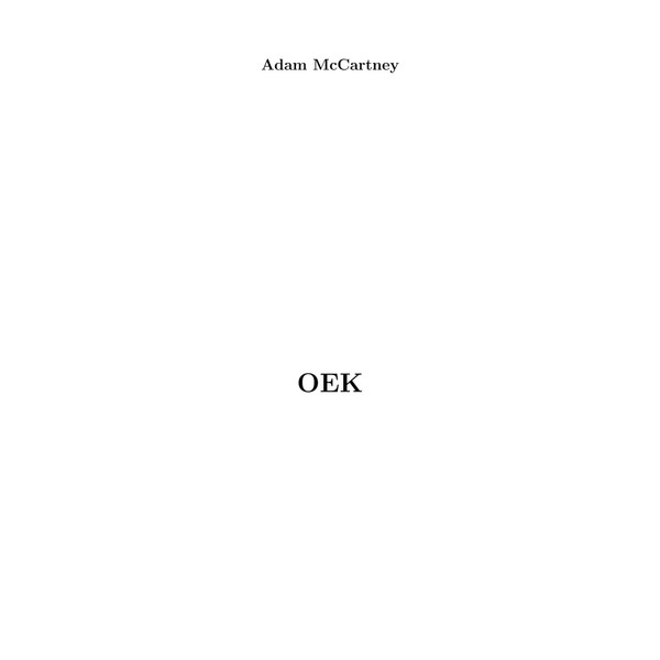 ADAM MCCARTNEY - OEK - LP Vinyl